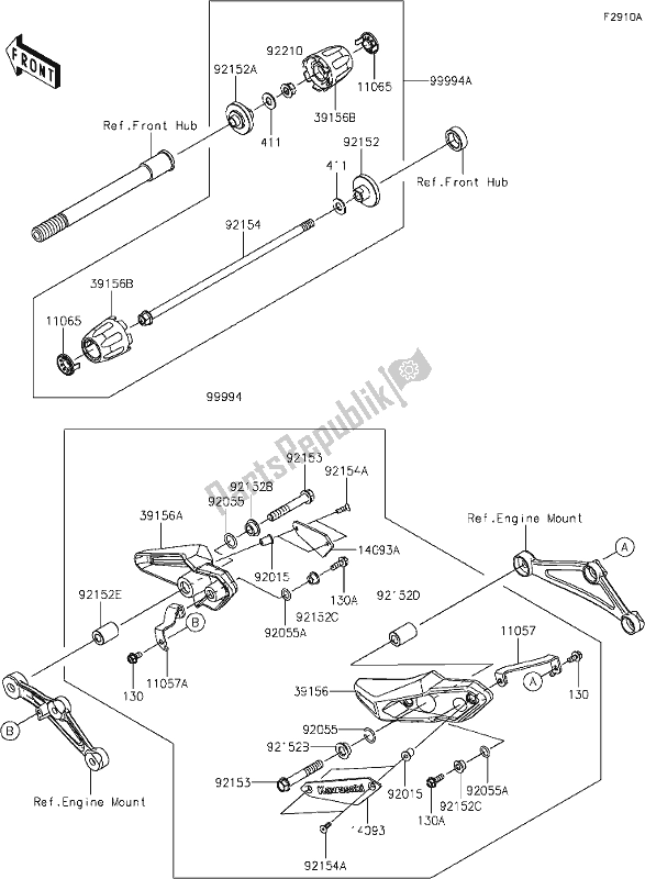 All parts for the 62 Accessory(slider) of the Kawasaki Z 900 RS 2021