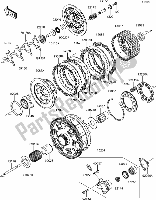 Tutte le parti per il B-12clutch(1/2) del Kawasaki ZG 1400 GTR ABS K-act 2017