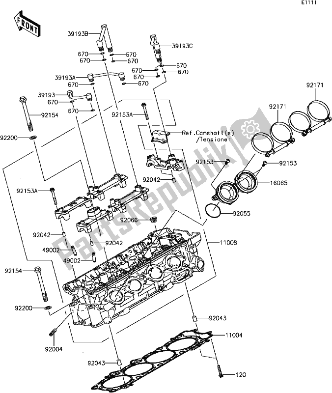 Tutte le parti per il B-3 Cylinder Head del Kawasaki ZG 1400 GTR ABS K-act 2017