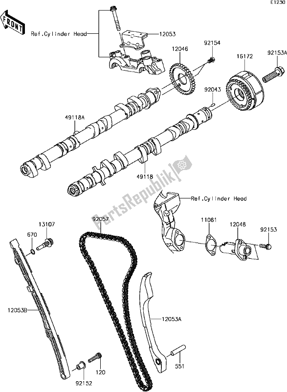 Tutte le parti per il B-9 Camshaft(s)/tensioner del Kawasaki ZG 1400 GTR ABS K-act 2017