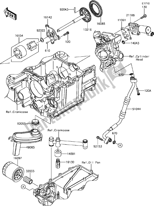 Tutte le parti per il C-12oil Pump del Kawasaki ZG 1400 GTR ABS K-act 2017