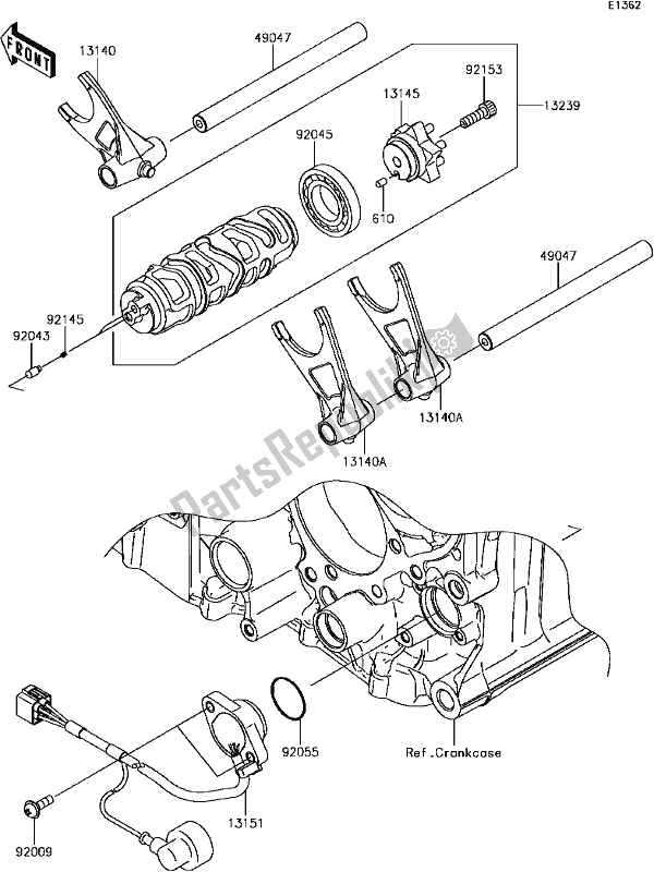 Tutte le parti per il C-3 Gear Change Drum/shift Fork(s) del Kawasaki ZG 1400 GTR ABS K-act 2017