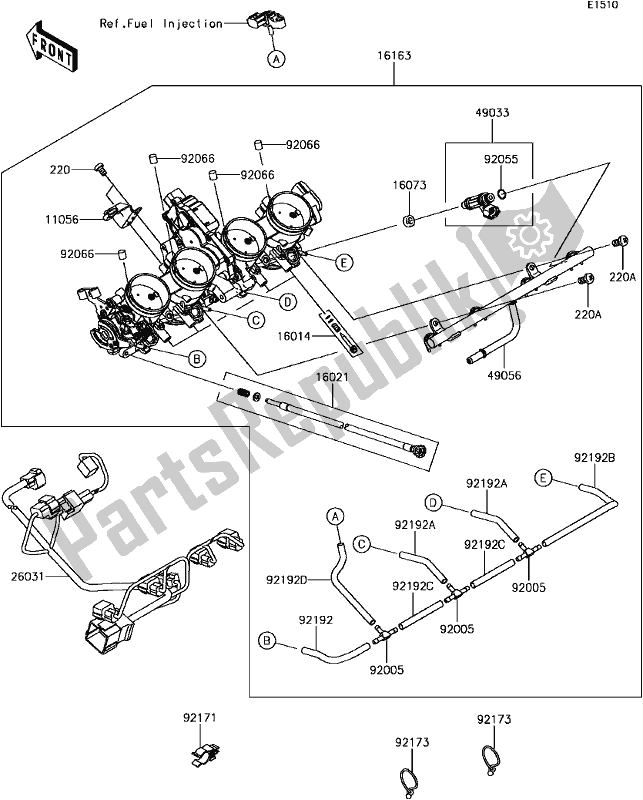 Tutte le parti per il C-9 Throttle del Kawasaki ZG 1400 GTR ABS K-act 2017