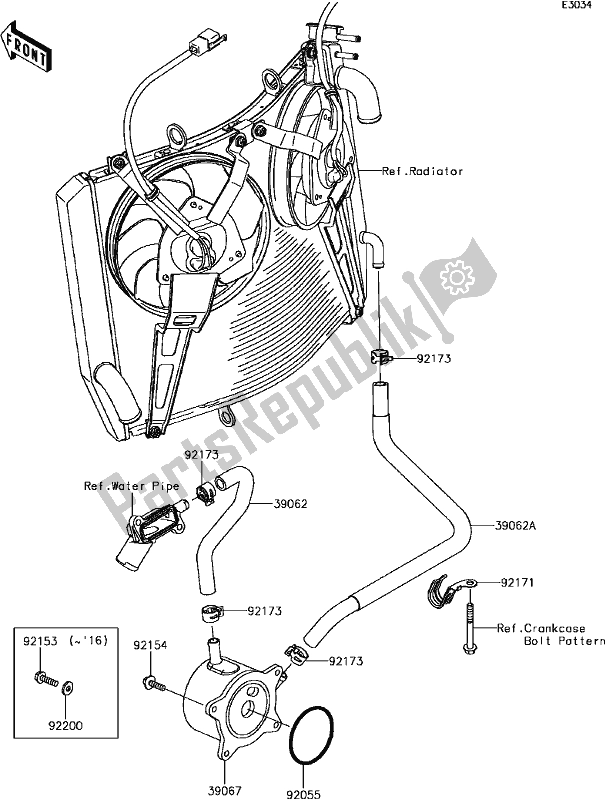 Tutte le parti per il D-5 Oil Cooler del Kawasaki ZG 1400 GTR ABS K-act 2017