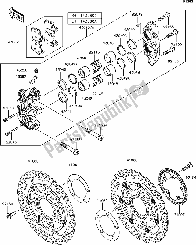 Tutte le parti per il F-9 Front Brake del Kawasaki ZG 1400 GTR ABS K-act 2017