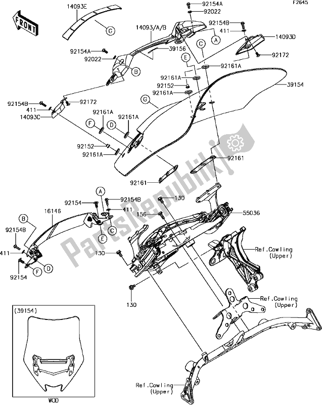 Tutte le parti per il G-9 Windshield del Kawasaki ZG 1400 GTR ABS K-act 2017