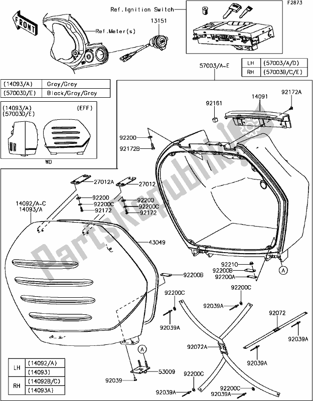 All parts for the H-13saddlebags of the Kawasaki ZG 1400 GTR ABS K-act 2017
