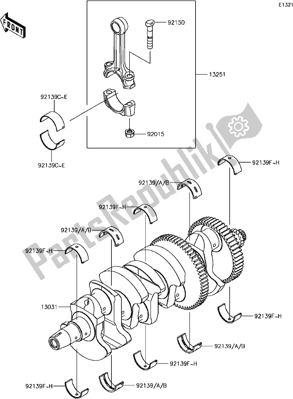 Toutes les pièces pour le B-10crankshaft du Kawasaki ZR 1000 Z ABS 2017