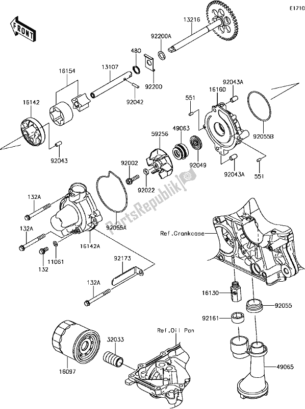 Wszystkie części do C-12oil Pump Kawasaki ZR 1000 Z ABS 2017