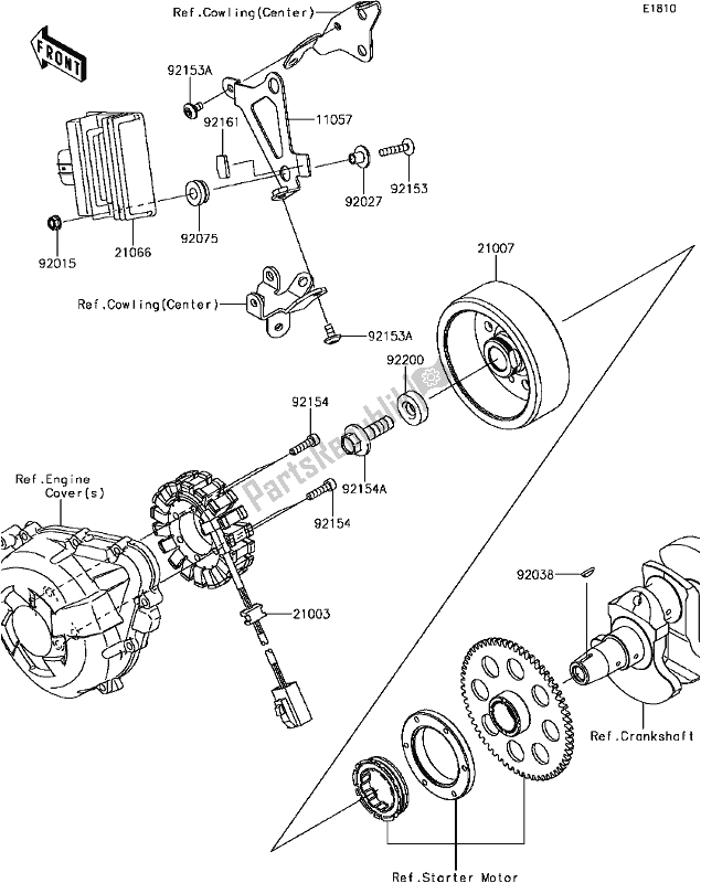 All parts for the C-13generator of the Kawasaki ZR 1000 Z ABS 2017