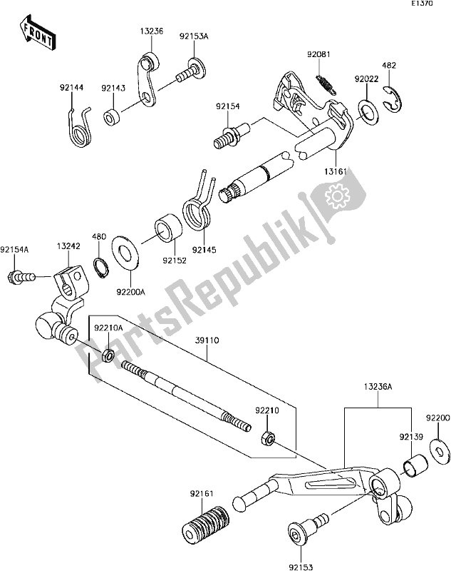 Tutte le parti per il C-3 Gear Change Mechanism del Kawasaki ZR 1000 Z ABS 2017