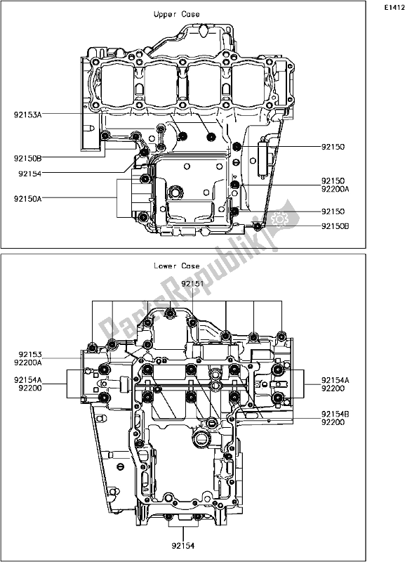 All parts for the C-5 Crankcase Bolt Pattern of the Kawasaki ZR 1000 Z ABS 2017