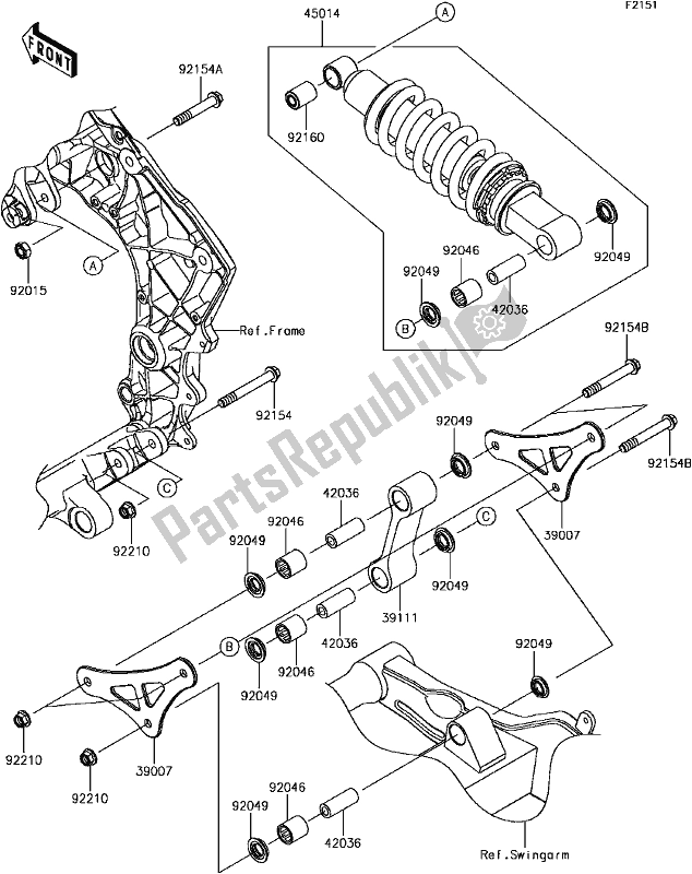 Tutte le parti per il E-7 Suspension/shock Absorber del Kawasaki ZR 1000 Z ABS 2017