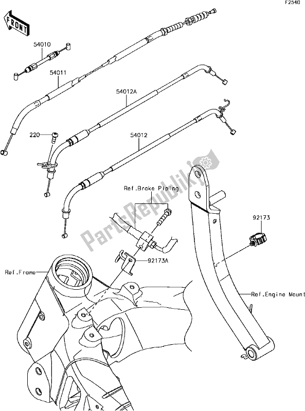 All parts for the F-14cables of the Kawasaki ZR 1000 Z ABS 2017