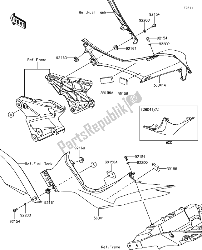 Tutte le parti per il G-3 Side Covers del Kawasaki ZR 1000 Z ABS 2017