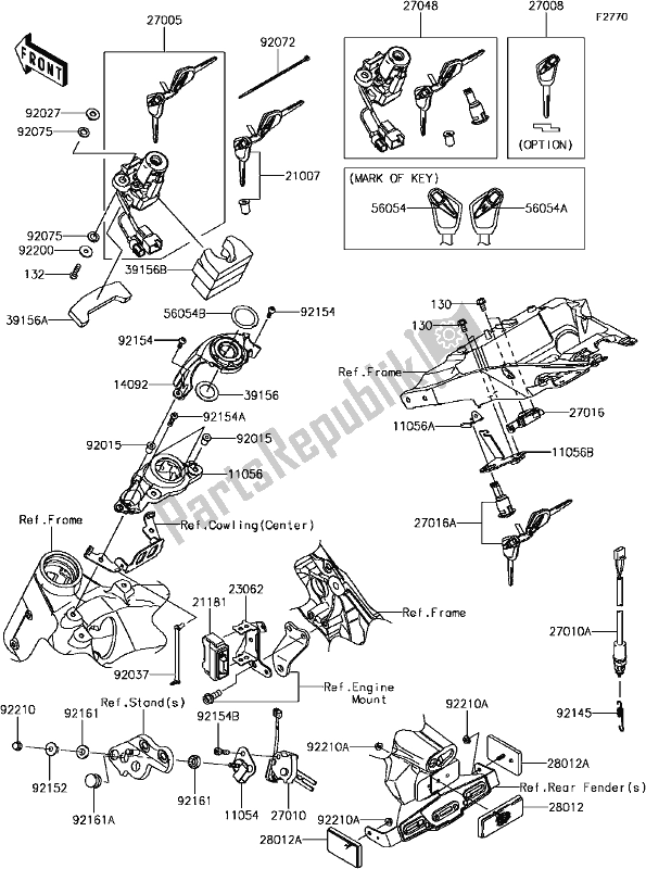 All parts for the G-9 Ignition Switch(1/2) of the Kawasaki ZR 1000 Z ABS 2017