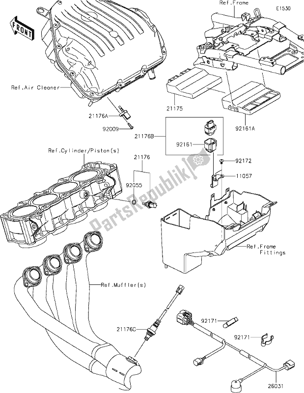 Toutes les pièces pour le 20 Fuel Injection du Kawasaki ZR 900 Z RS Cafe 2018