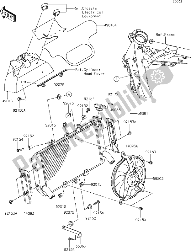 All parts for the 25 Radiator of the Kawasaki ZR 900 Z RS Cafe 2018