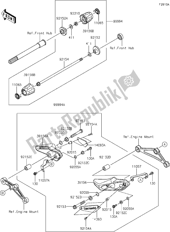 Wszystkie części do 65 Accessory(slider) Kawasaki ZR 900 Z RS Cafe 2018