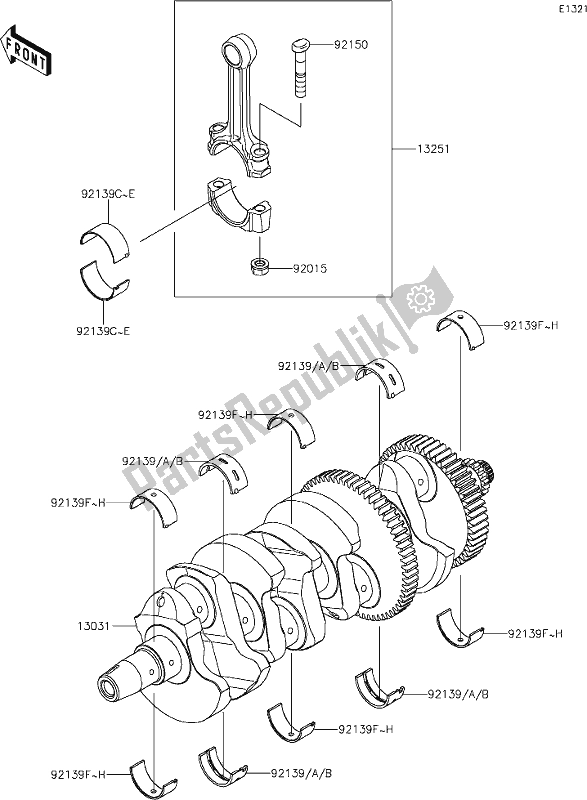 Wszystkie części do 8 Crankshaft Kawasaki ZR 900 Z RS Cafe 2018