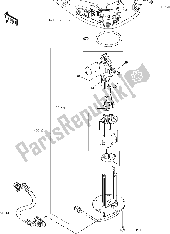 Todas as partes de 19 Fuel Pump do Kawasaki ZR 900 Z RS Cafe 2019