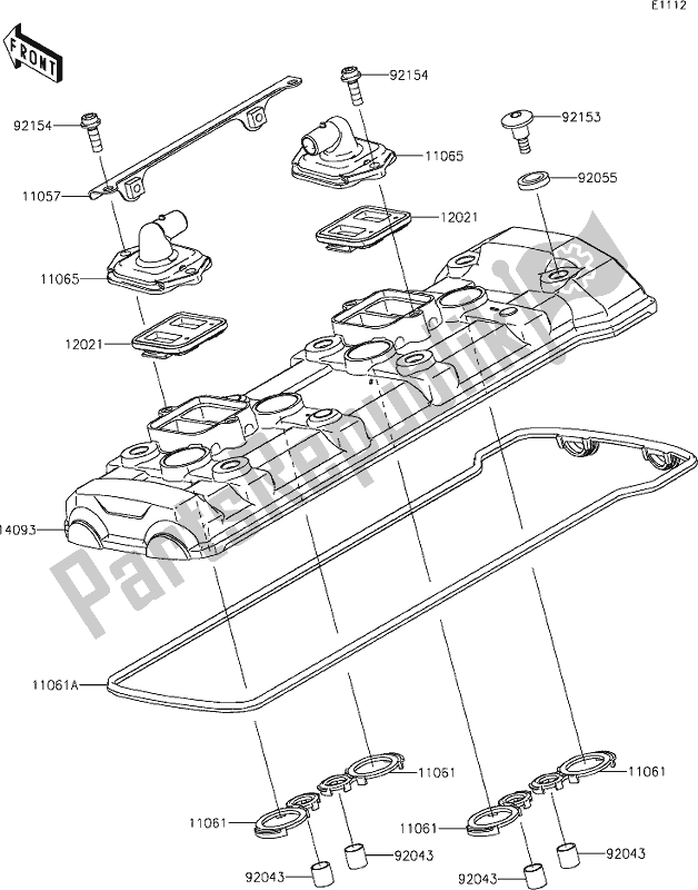 Toutes les pièces pour le 2 Cylinder Head Cover du Kawasaki ZR 900 Z RS Cafe 2019