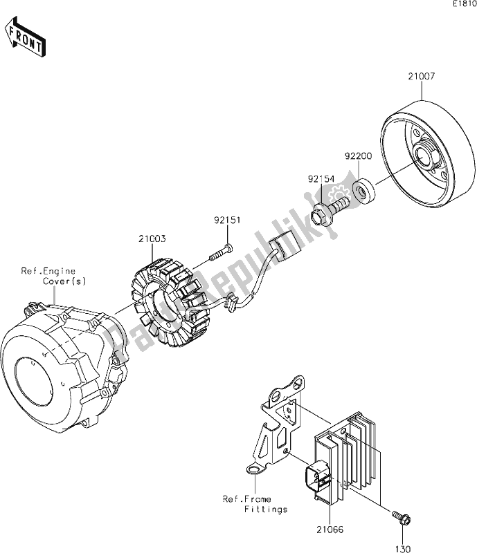 Tutte le parti per il 22 Generator del Kawasaki ZR 900 Z RS Cafe 2019