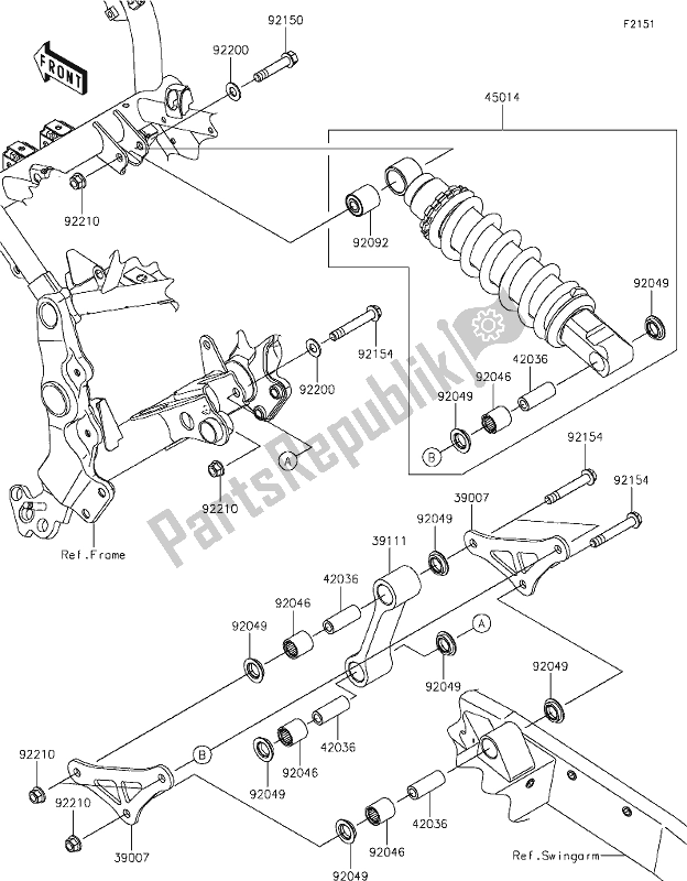 Alle onderdelen voor de 31 Suspension/shock Absorber van de Kawasaki ZR 900 Z RS Cafe 2019