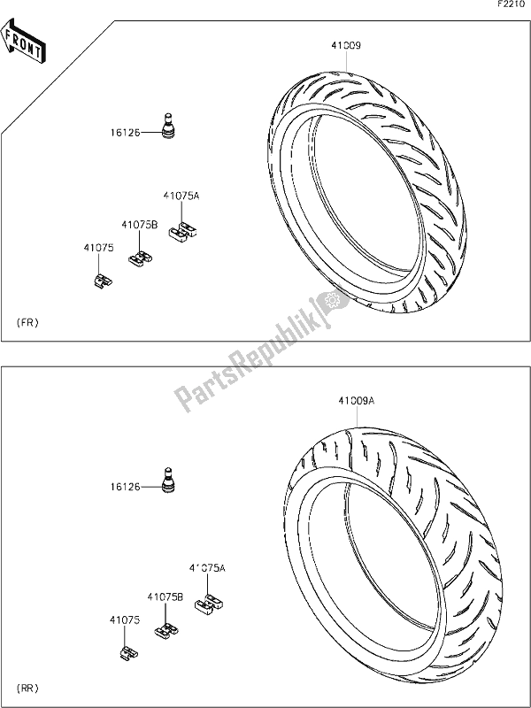 Alle onderdelen voor de 36 Tires van de Kawasaki ZR 900 Z RS Cafe 2019