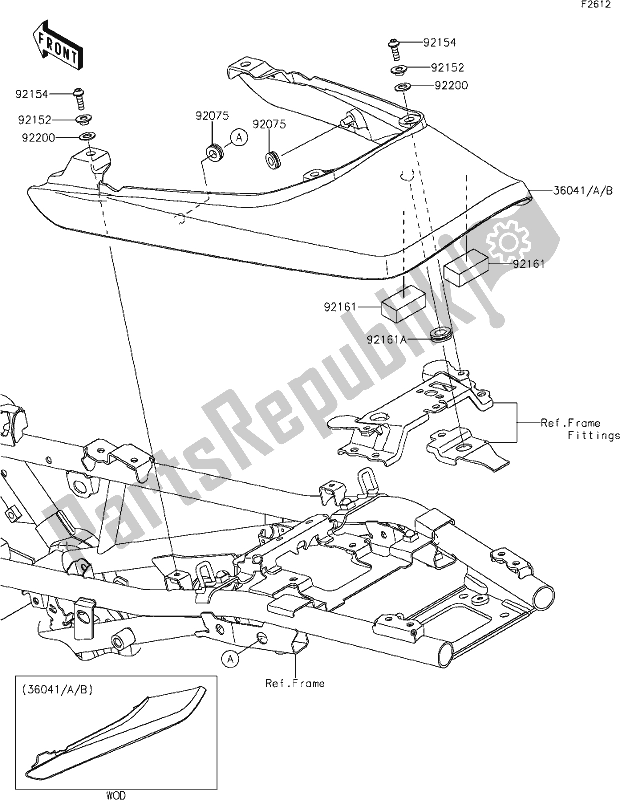 Toutes les pièces pour le 51 Seat Cover du Kawasaki ZR 900 Z RS Cafe 2019