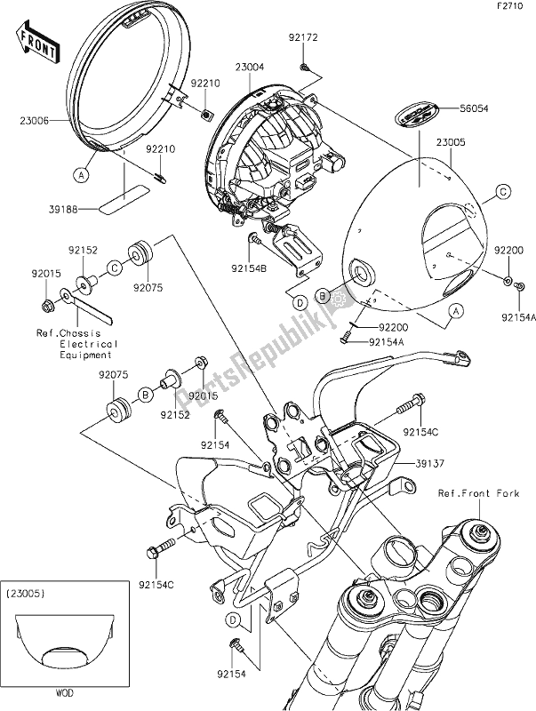 Tutte le parti per il 52 Headlight(s) del Kawasaki ZR 900 Z RS Cafe 2019