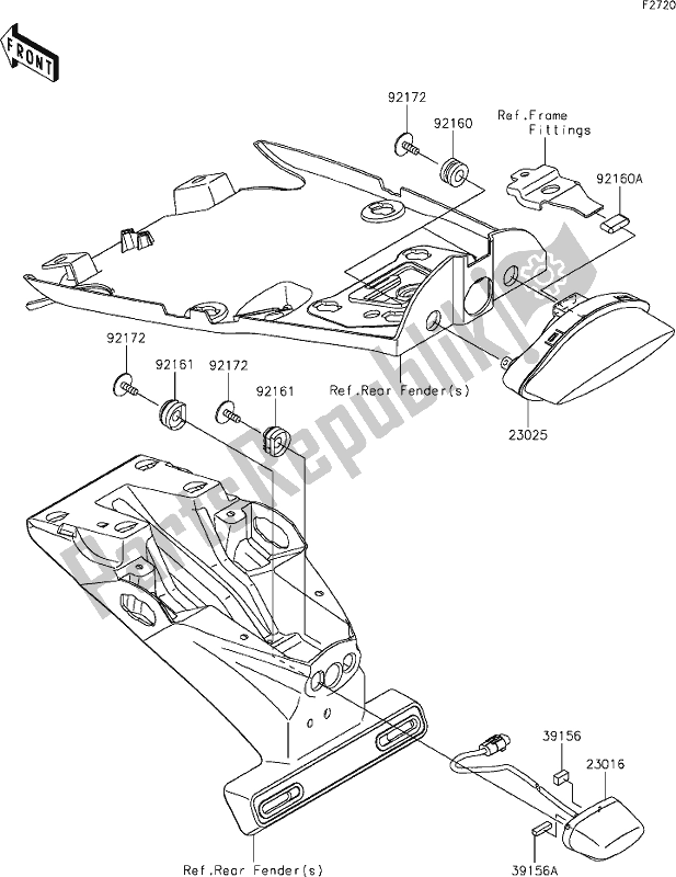 All parts for the 53 Taillight(s) of the Kawasaki ZR 900 Z RS Cafe 2019