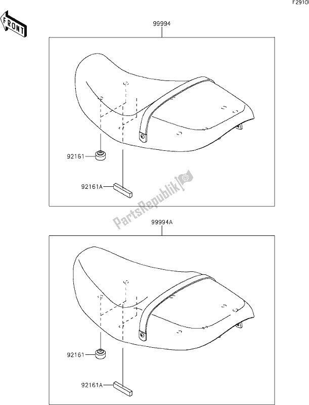 Tutte le parti per il 70 Accessory(seat) del Kawasaki ZR 900 Z RS Cafe 2019