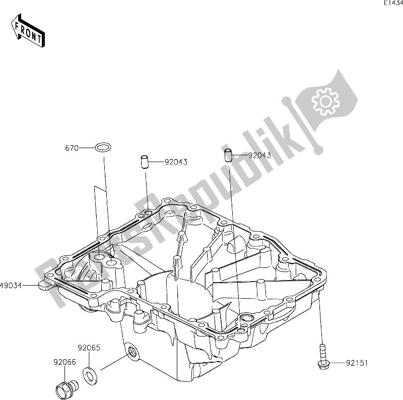 All parts for the 17 Oil Pan of the Kawasaki ZX 1000 Ninja 2017