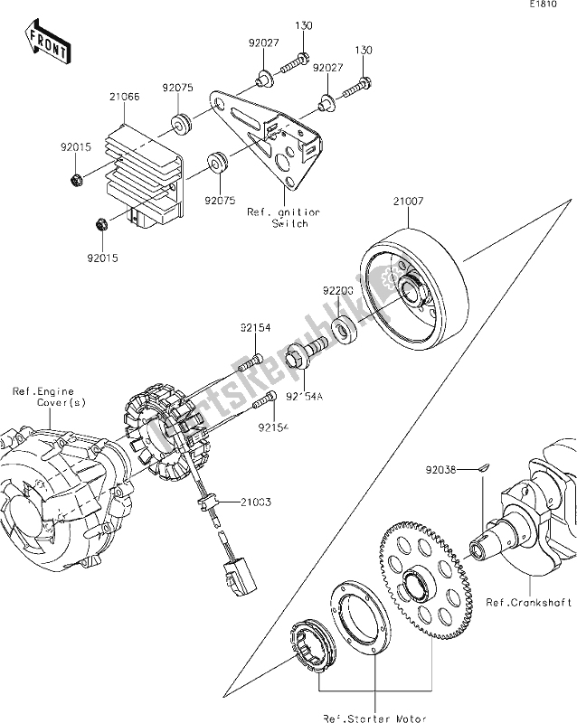 All parts for the 23 Generator of the Kawasaki ZX 1000 Ninja 2017