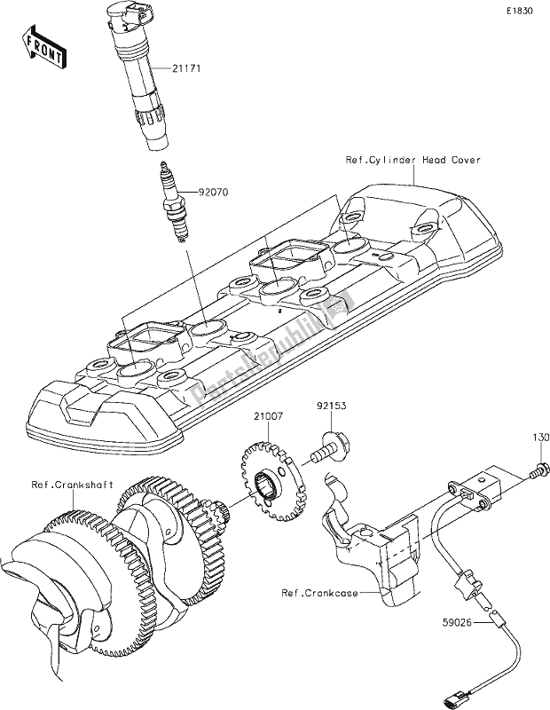 Todas as partes de 24 Ignition System do Kawasaki ZX 1000 Ninja 2017