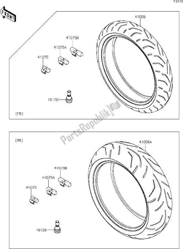 Tutte le parti per il 37 Tires del Kawasaki ZX 1000 Ninja 2017