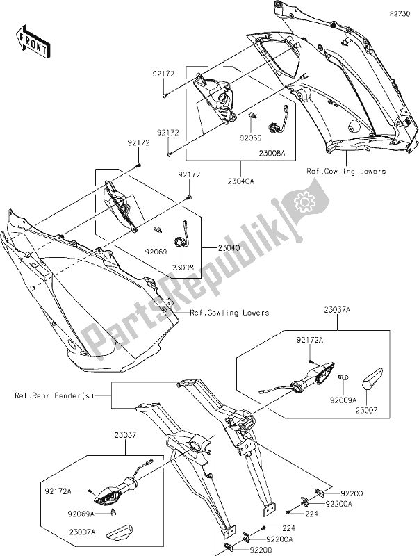 All parts for the 55 Turn Signals of the Kawasaki ZX 1000 Ninja 2017