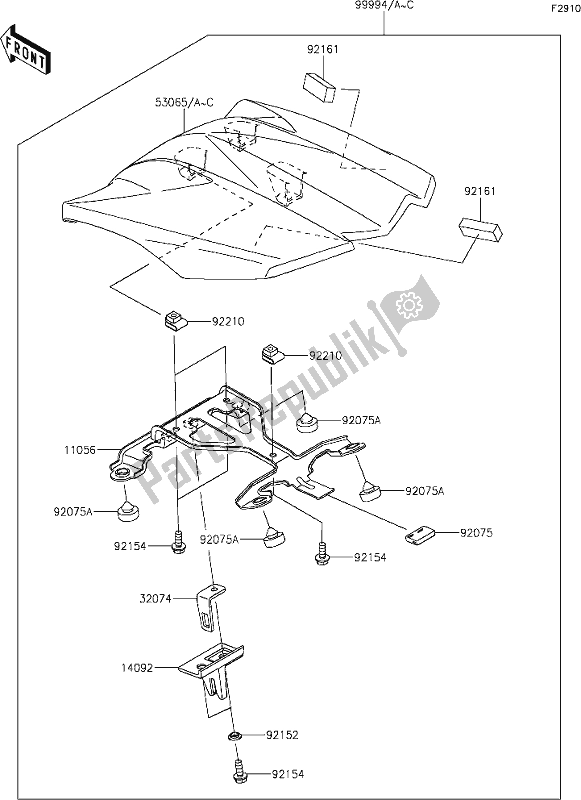 All parts for the 68 Accessory(single Seat Cover) of the Kawasaki ZX 1000 Ninja 2017