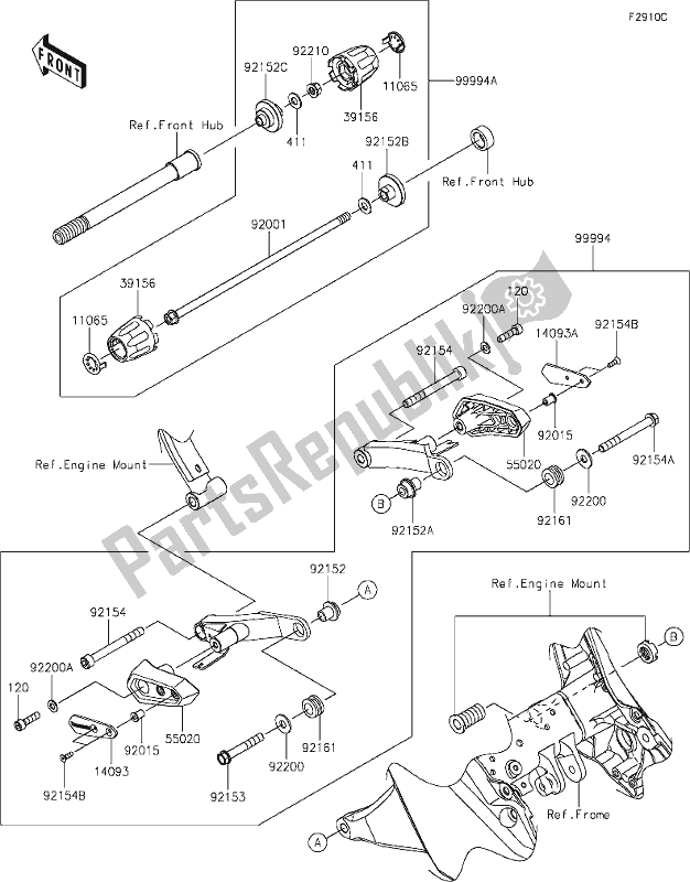 All parts for the 71 Accessory(slider) of the Kawasaki ZX 1000 Ninja 2017