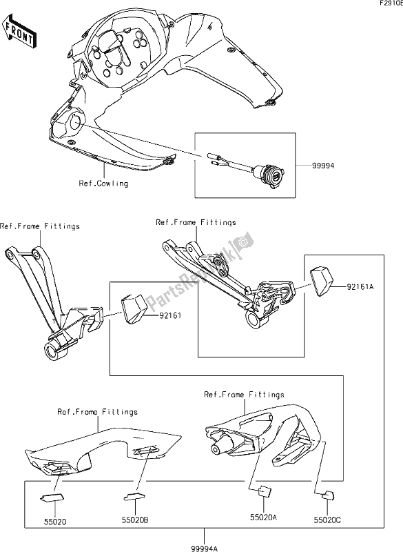 Todas as partes de 73 Accessory(dc Output Etc.) do Kawasaki ZX 1000 Ninja 2017