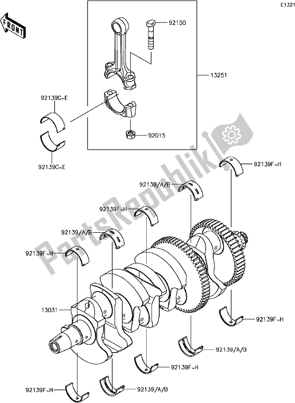 Todas las partes para B-10crankshaft de Kawasaki ZX 1000 Ninja 2017