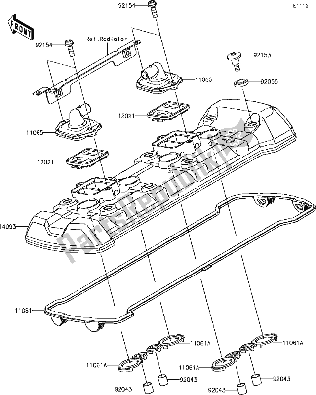 Todas las partes para B-4 Cylinder Head Cover de Kawasaki ZX 1000 Ninja 2017