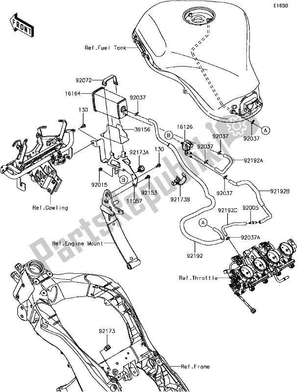 Todas las partes para C-11fuel Evaporative System de Kawasaki ZX 1000 Ninja 2017