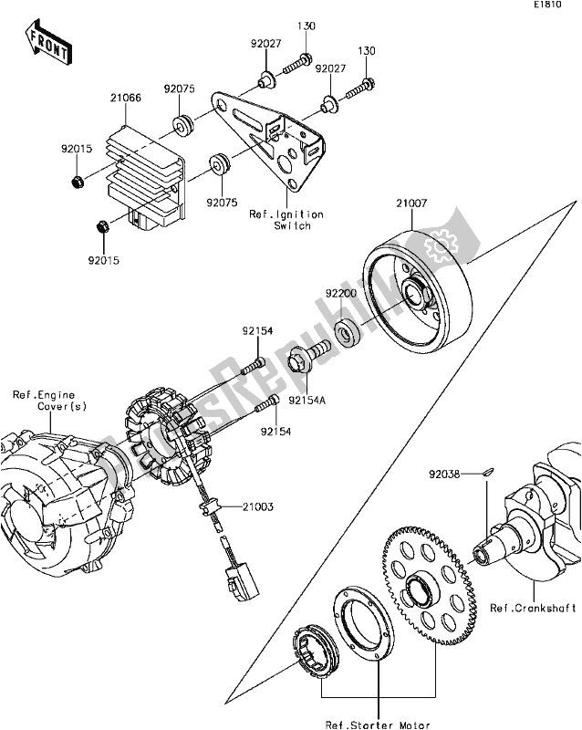 All parts for the C-13generator of the Kawasaki ZX 1000 Ninja 2017
