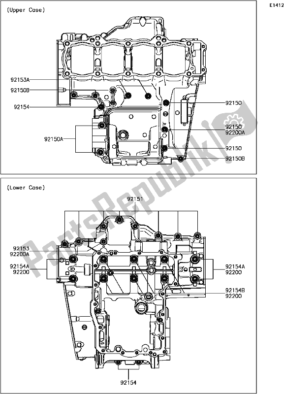 All parts for the C-5 Crankcase Bolt Pattern of the Kawasaki ZX 1000 Ninja 2017