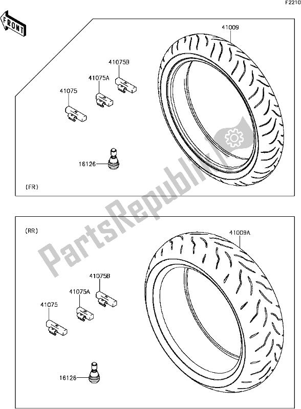 Todas las partes para E-13tires de Kawasaki ZX 1000 Ninja 2017