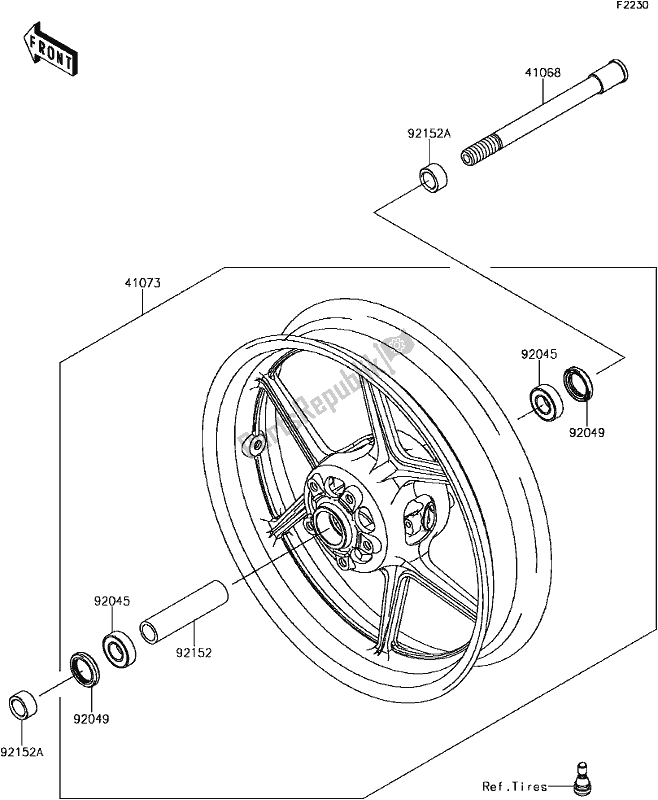 Wszystkie części do E-14front Hub Kawasaki ZX 1000 Ninja 2017