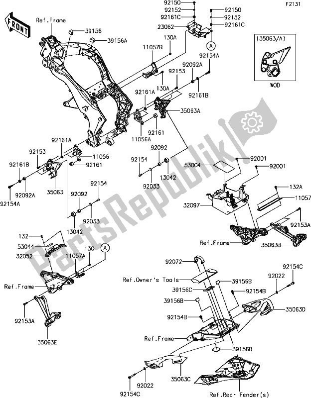 Todas las partes para E-5 Frame Fittings(1/2) de Kawasaki ZX 1000 Ninja 2017