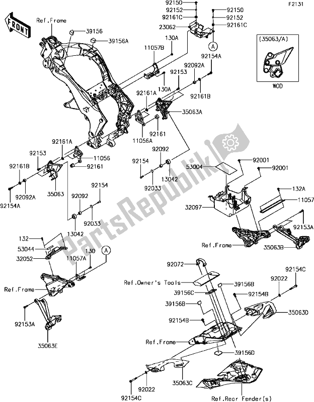 All parts for the E-6 Frame Fittings(2/2) of the Kawasaki ZX 1000 Ninja 2017
